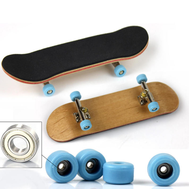 New Complete Wooden Fingerboard Finger Skate Board Grit Box Foam Tape Mapl GNG