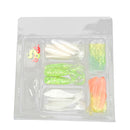 45Pcs Plastic Fishing Lures Set Mixed Soft Bait Holder Jig Assorted Hook NYM