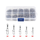 200pcs Rolling Swivels Sea Fishing Tackle Rigs Carp Size 2/4/5/6/8/12