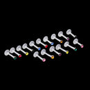 16pcs Lip Piercing Labret Stud Monroe Madonna Plugs Multi Color Bars Barbe HQQ