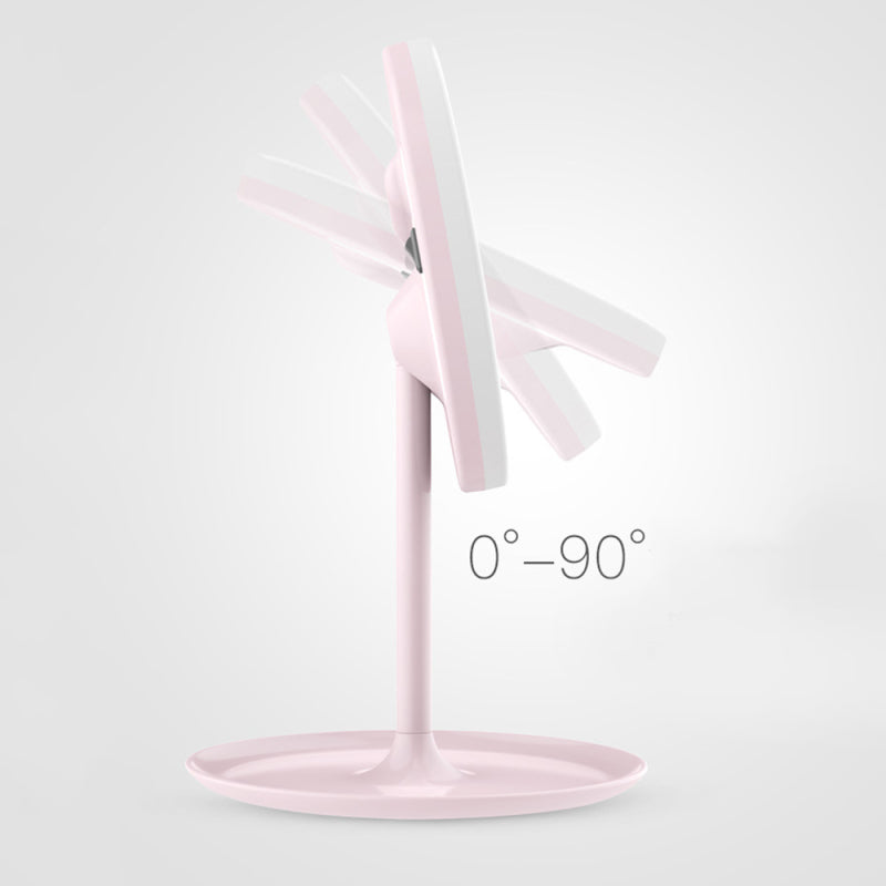 Folding Mirror LED Lighting Make Up Mirror USB Rechargeable With Storag XTA KLI