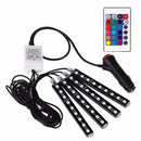 4pcs 9 LED Car Interior Lights Footwell Strip Light Atmosphere Decor Lamp  ZFU