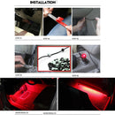 4x 12 LED Charge SUV Interior Accessories Foot Car Decorative Light Lamps Red