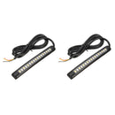2x Flexible 17 LED Strip Light Brake Turn Signal Indicator Red+Amber Motorcycle