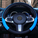 1* Car PVC Leather Steering Wheel Cover Anti-slip Protector Fit 38cm/15 sda