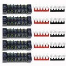 15PC/Set 6Point Auto Marine Power Distribution Bus Bar Terminal Block 600V 15A