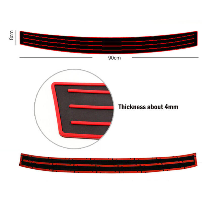 1* New Car Rear Bumper Sill/Protector Plate Rubber Cover Guard Pad Moulding Trim