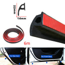 6M P-shape Car Door Edge Rubber Seal Strip Weatherstrip Seals Hollow Str ERC