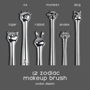 Zodiac Shape Brush Makeup Powder Foundation Blush Cosmetic 6pc Portable Tool Set
