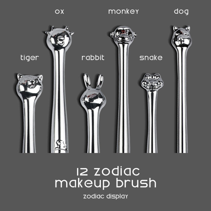 Zodiac Shape Brush Makeup Powder Foundation Blush Cosmetic 6pc Portable To SXG