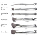 Zodiac Shape Brush Makeup Powder Foundation Blush Cosmetic 6pc Portable Tool Set