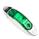 4Pc Green 3LED Side Marker Trailer Sealed Light Clearance Waterproof Lamp 12-24V