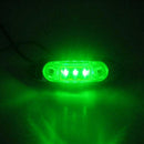 4Pc Green 3LED Side Marker Trailer Sealed Light Clearance Waterproof Lamp 12-24V
