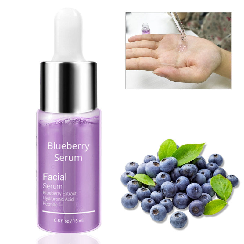 Unisex Blueberry Hyaluronic Acid Serum Essence Oil Facial Moisturizing Whitening