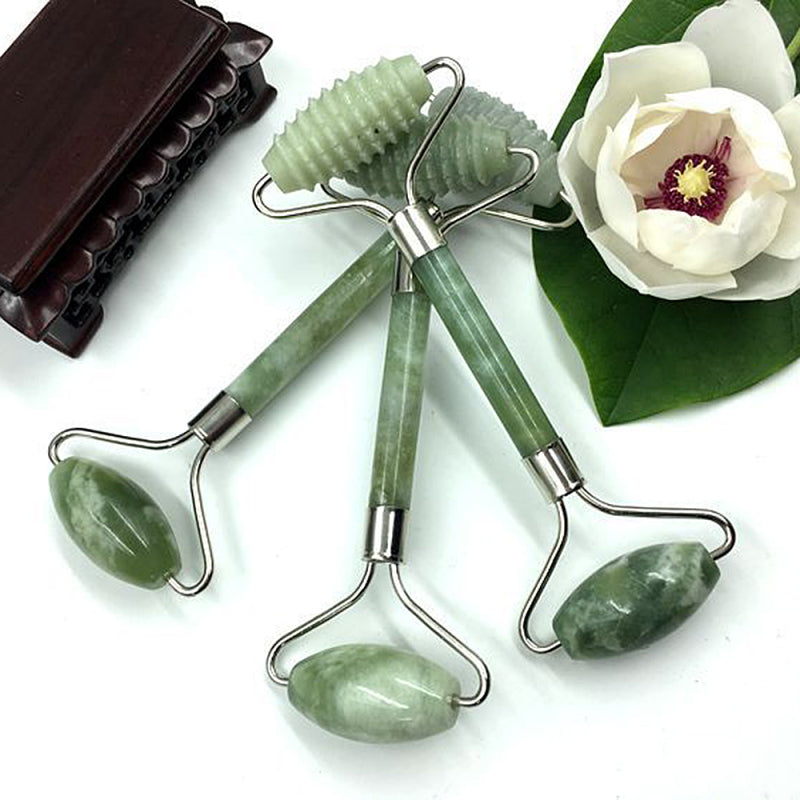 Natural Jade Guasha Facial Massage Jade Roller Face Body Massager Beauty Tool AU