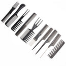 10 piece Hair Styling Comb Set Professional Black Hairdressing Brush Barbers nb