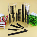 10 piece Hair Styling Comb Set Professional Black Hairdressing Brush Barbers nb