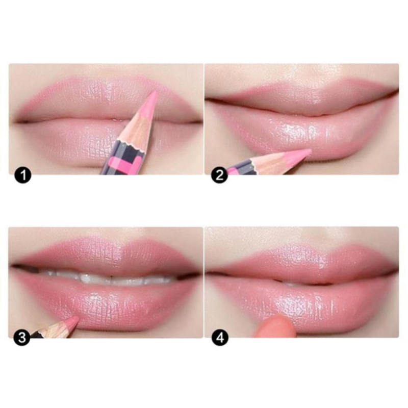 12 Colors Matte Lip Liner Pencil With Black Rod Waterproof Lip Color Lip Gloss