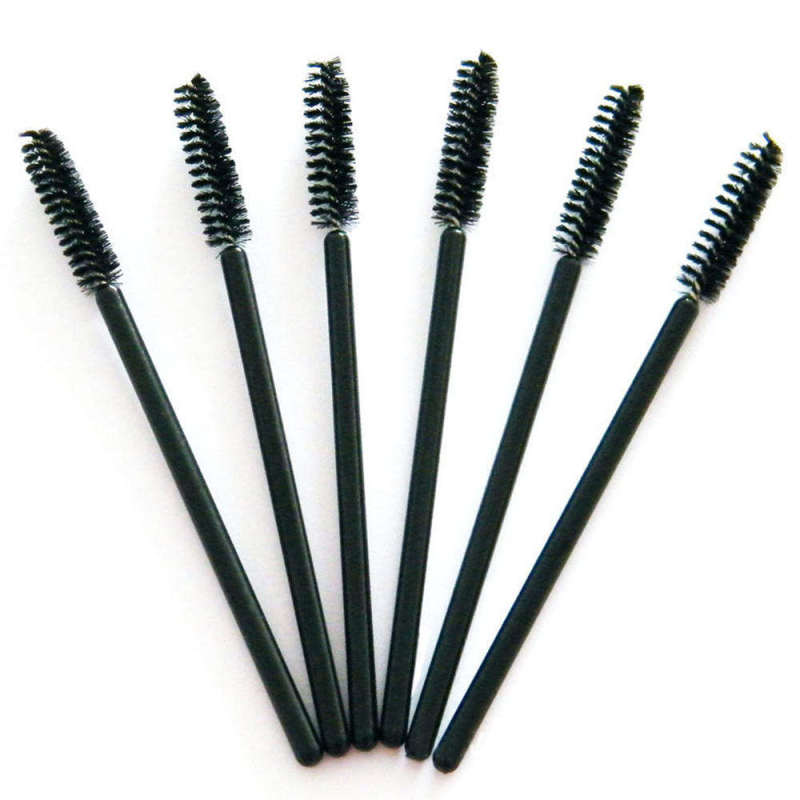 Lot 100PCS Plastic + Fiber Disposable Mascara Wands Eyelash Brush Lash Extention