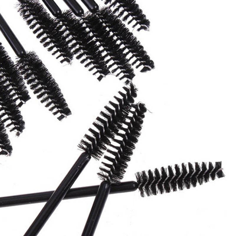 Lot 100PCS Plastic + Fiber Disposable Mascara Wands Eyelash Brush Lash Extention