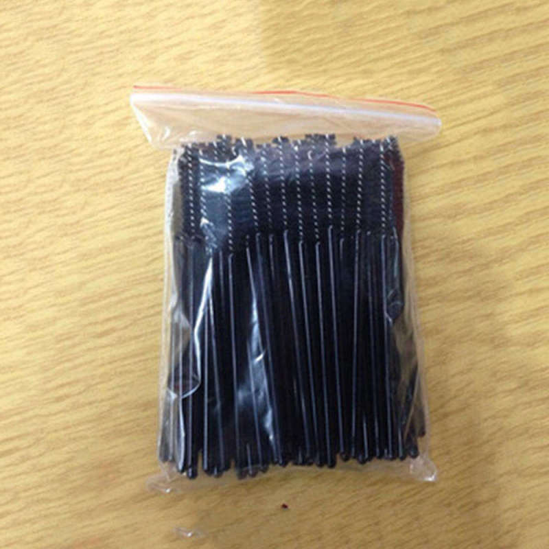 Lot 100PCS Plastic + Fiber Disposable Mascara Wands Eyelash Brush Lash Extention