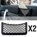 2pcs Universal Car Net Bag Phone Holder Storage Pocket Organizer for wallet keys