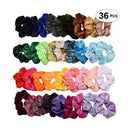 36PCS Women Gilding Elastic Hair Rope Scrunchie Ponytail Holder Flannel Headband