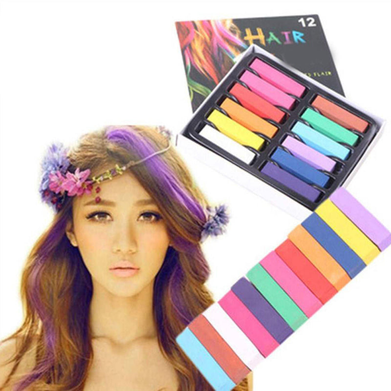 Fashion Temporary 12 Color Pen Chalk Instantly Stick Crayon Cover Hair Dye JJT