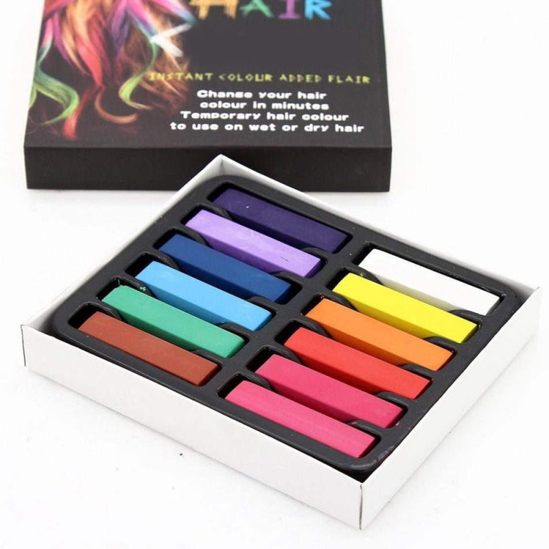 Fashion Temporary 12 Color Pen Chalk Instantly Stick Crayon Cover Hair Dye JJT