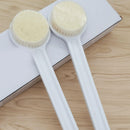 White PP Bath Body Brush Long Handle Reach Back Body Shower Spa Scrubb ADO
