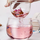 Clear Glass Heat Resistant Milk Tea Mug Coffee Cup with Tea Infuser Filt RTD