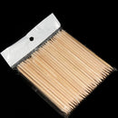 100x Orange Wood Stick Nail Art Cuticle Pusher Remover Pedicure Manicur IIW