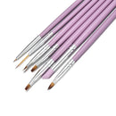 7x Acrylic Nail Art Pen Tips UV Builder Gel Painting Brush Manicure Set Hot RJK