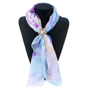 Fashion Women Ladies Rhinestone Flower Scarf Ring Scarf Buckle Scarf Clip New