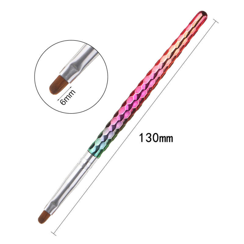 6 style Mermaid Honeycomb Handle Nail Art Acrylic UV Gel Extension Brush IMG