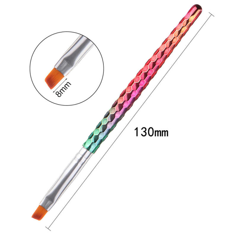 6 style Mermaid Honeycomb Handle Nail Art Acrylic UV Gel Extension Brush P XJH