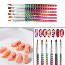 6 style Mermaid Honeycomb Handle Nail Art Acrylic UV Gel Extension Brush P XJH