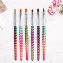 6 style Mermaid Honeycomb Handle Nail Art Acrylic UV Gel Extension Brush IMG