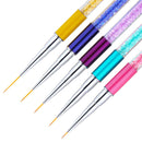 7/9/11/14/15mm Nail Art Line Acrylic Paint Brush Glass Handle UV Gel L BFR