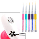 7/9/11/14/15mm Nail Art Line Acrylic Paint Brush Glass Handle UV Gel Liner Pen