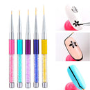 7/9/11/14/15mm Nail Art Line Acrylic Paint Brush Glass Handle UV Gel Liner Pen