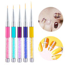 7/9/11/14/15mm Nail Art Line Acrylic Paint Brush Glass Handle UV Gel L BFR