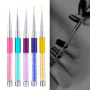 7/9/11/14/15mm Nail Art Line Acrylic Paint Brush Glass Handle UV Gel L BFR