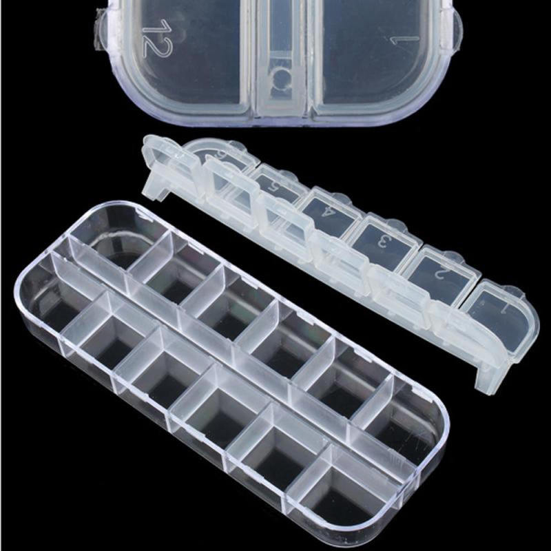 3x 12 Slots Plastic Storage Box Jewel Craft Nail Arts Beads Container ZQR