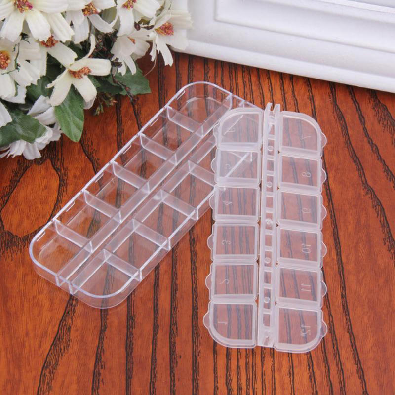 3x 12 Slots Plastic Storage Box Jewel Craft Nail Arts Beads Container ZQR