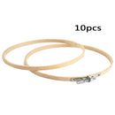 Prettyia 10pcs 15cm Round Mini Wooden Embroidered Hoop Frames for DIY Craft Nb