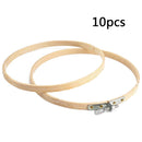 Prettyia 10pcs 15cm Round Mini Wooden Embroidered Hoop Frames for DIY Craft Nb
