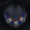 Chic Turquoise Coral Blue Beads Tibetan Necklace Lapis Lazuli Stone Unique Chain
