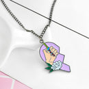 Fashion Best Buds-Print Lighter Partly Heart Shaped Necklace Pendant Gifts Hot