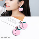 Chic Women Girl Mini Peach Shape Ear Stud Earrings Fashion Jewelry Gifts Hot